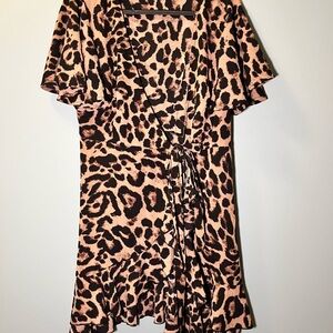 leopard print wrap dress